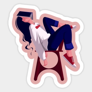 Bored Girl Sticker